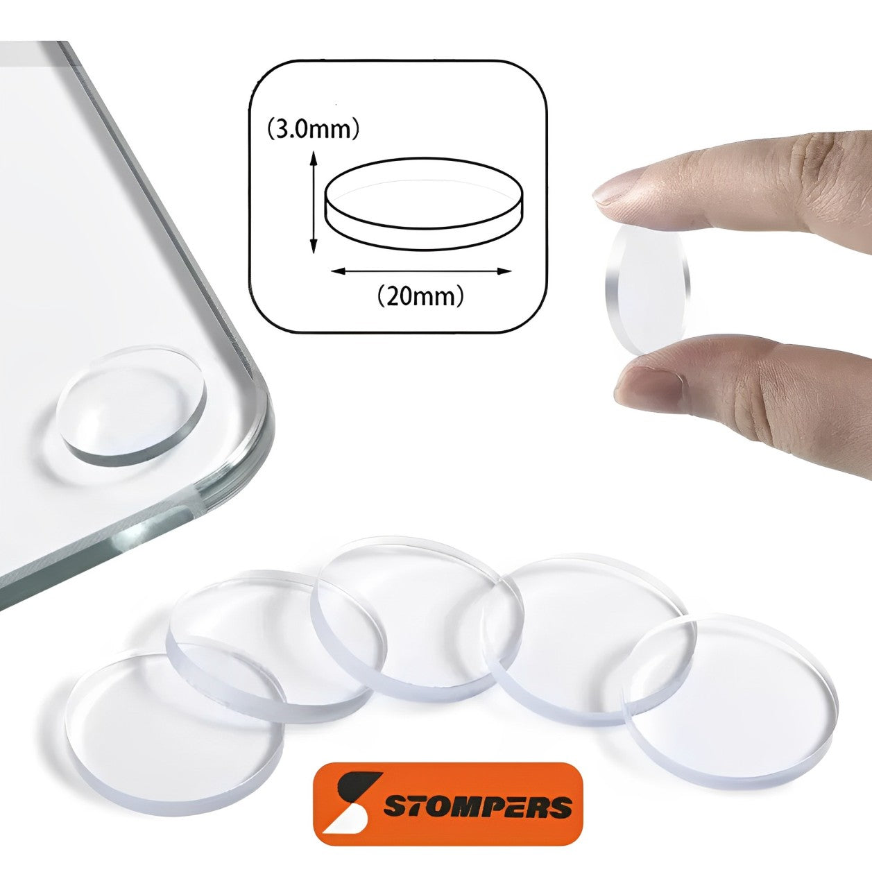 Tope Protector Silicona Adhesivo Redondo S8 Antigolpe