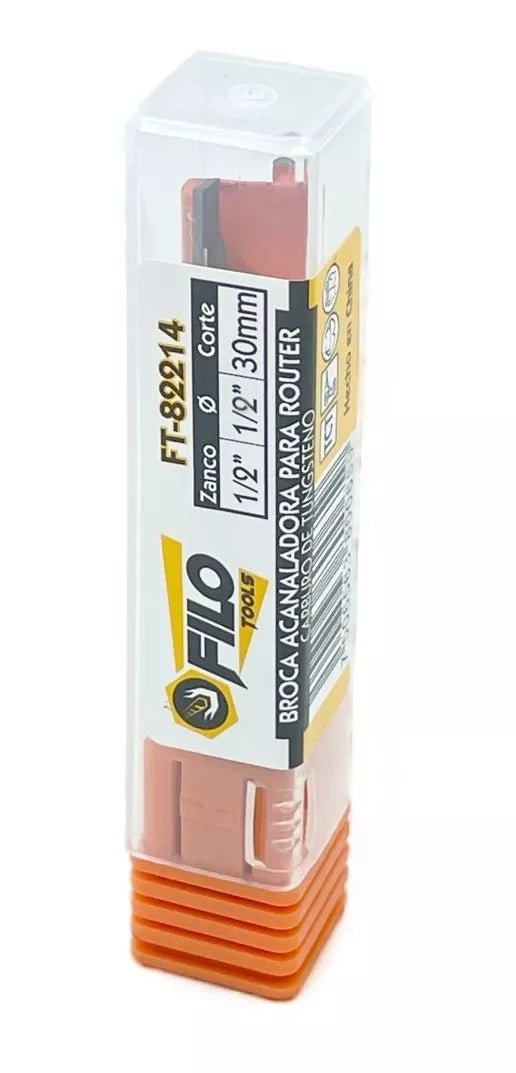 Broca Acanaladora Router Diámetro 1/2" Zanco 1/2" Corte 30 mm