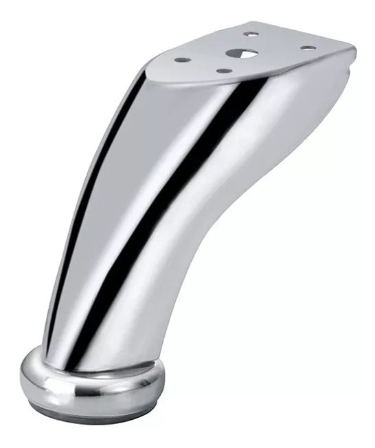Pata Para Sofá y Muebles Curva 9 cm Acero Cromo Con Tornillos