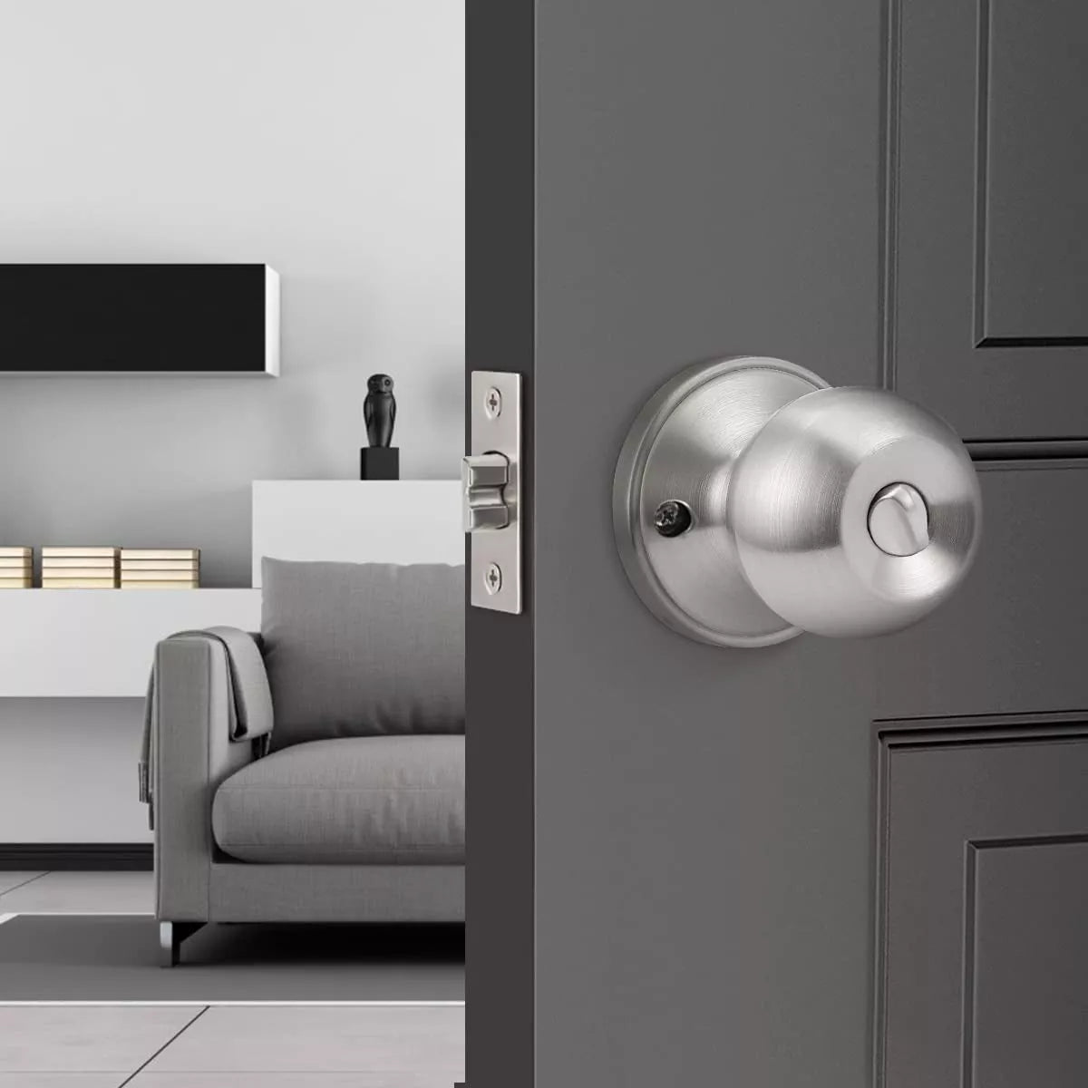 Cerradura Chapa De Perilla Baño Acero Inoxidable Feiteli