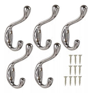 Gancho Perchero Italiano Colgador Doble Cromo Con Tornillos