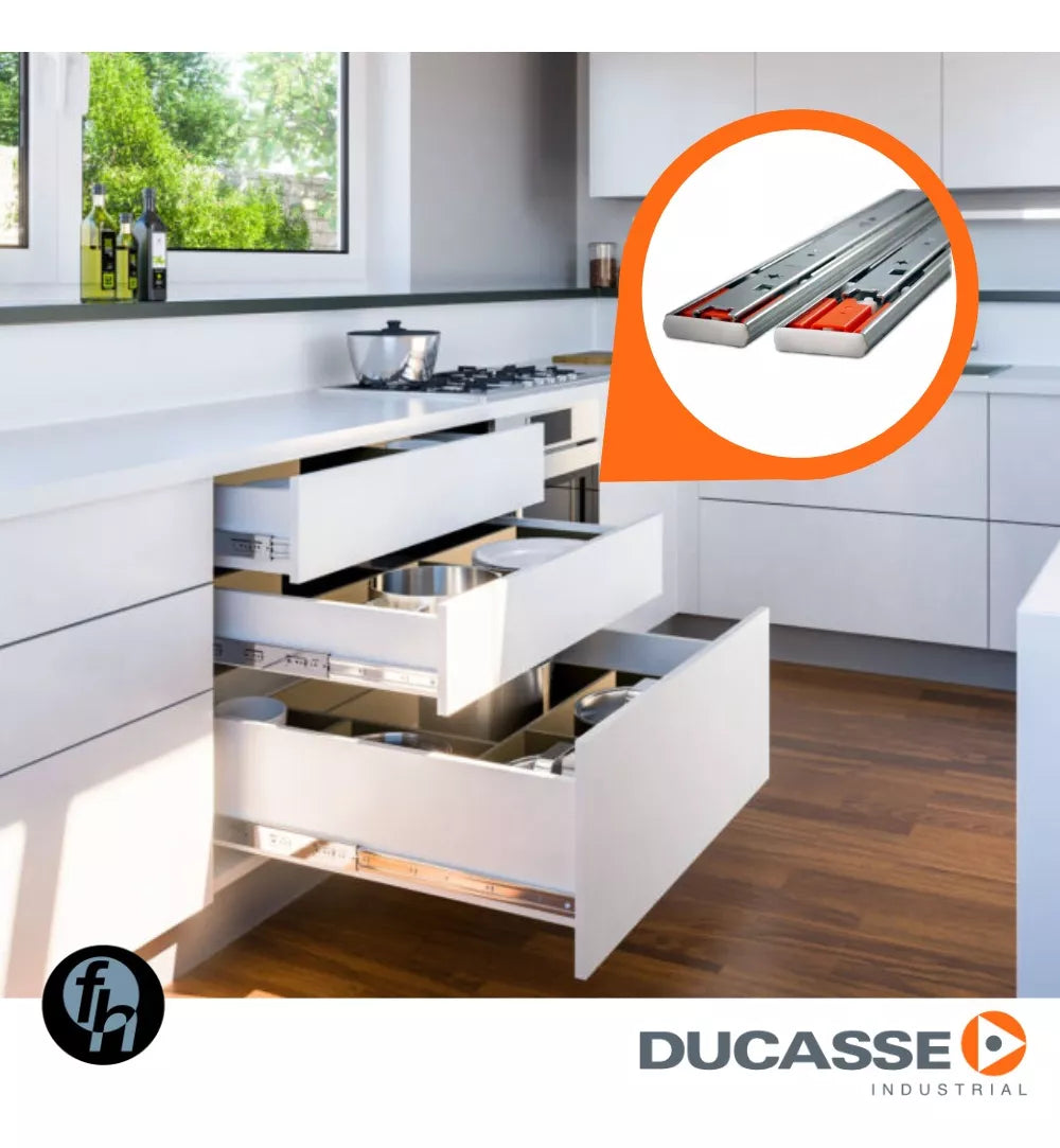 Corredera Telescópica de Extensión Push Open Presiona y Abre Ducasse