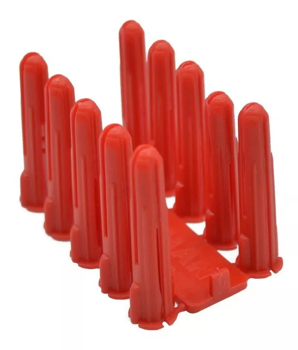 Taquete de Plástico Thorsman Rojo 1/4" Caja 100 Piezas