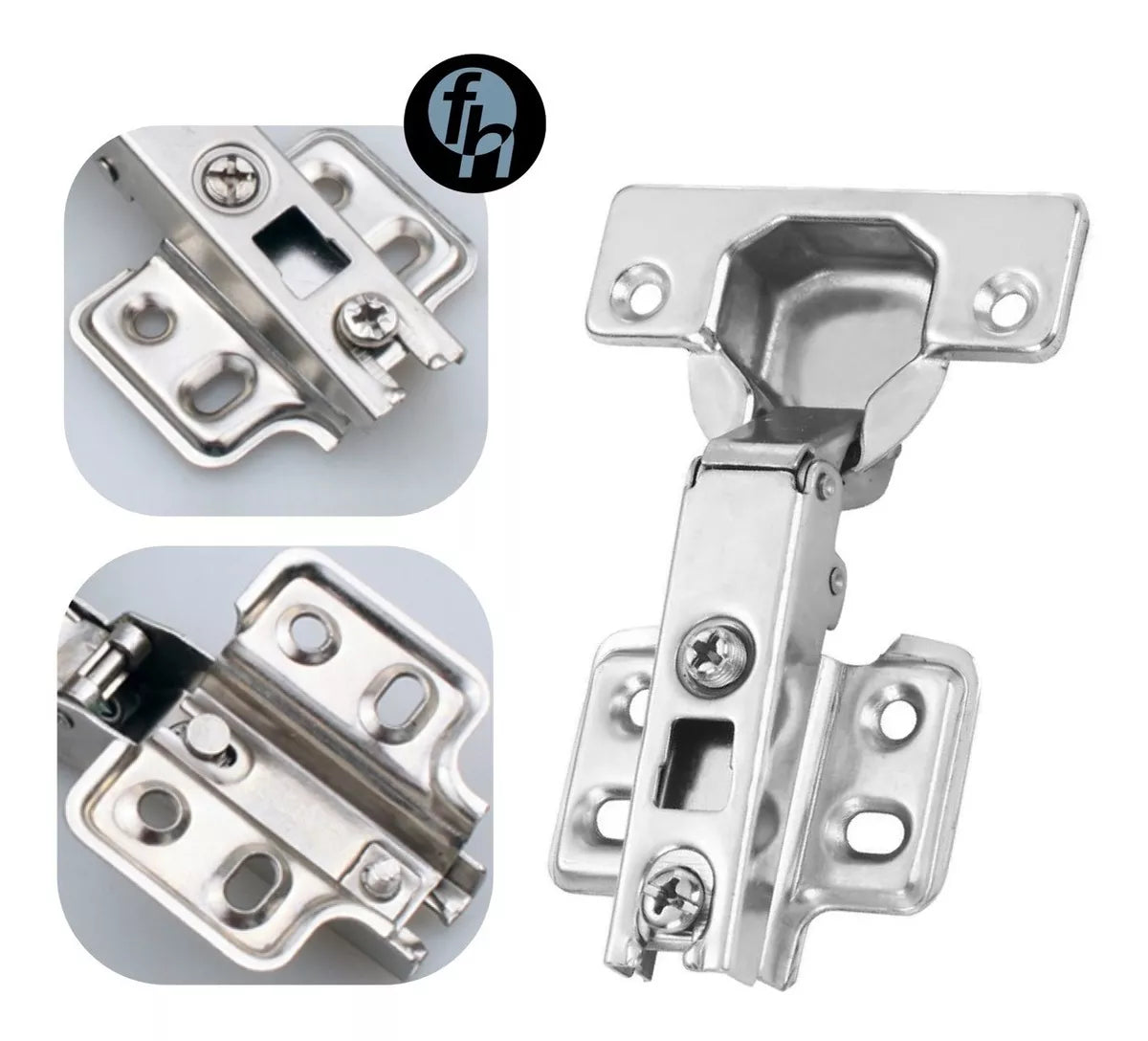 Bisagra Bidimensional Push Open Completa/Recta 35 mm Bolder