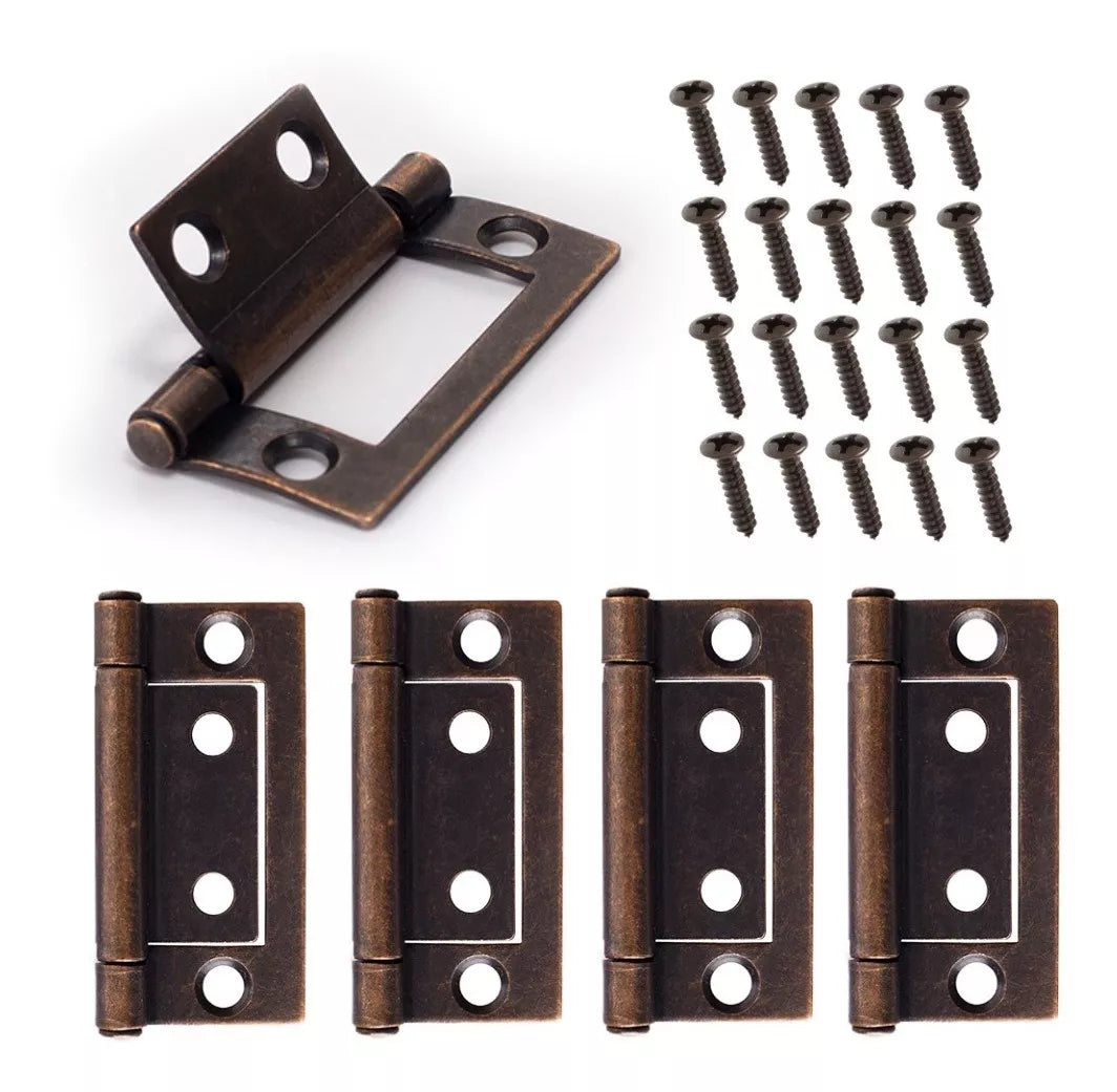 Bisagra Bandera 2" Cobre Antiguo 10 Piezas Con Tornillos