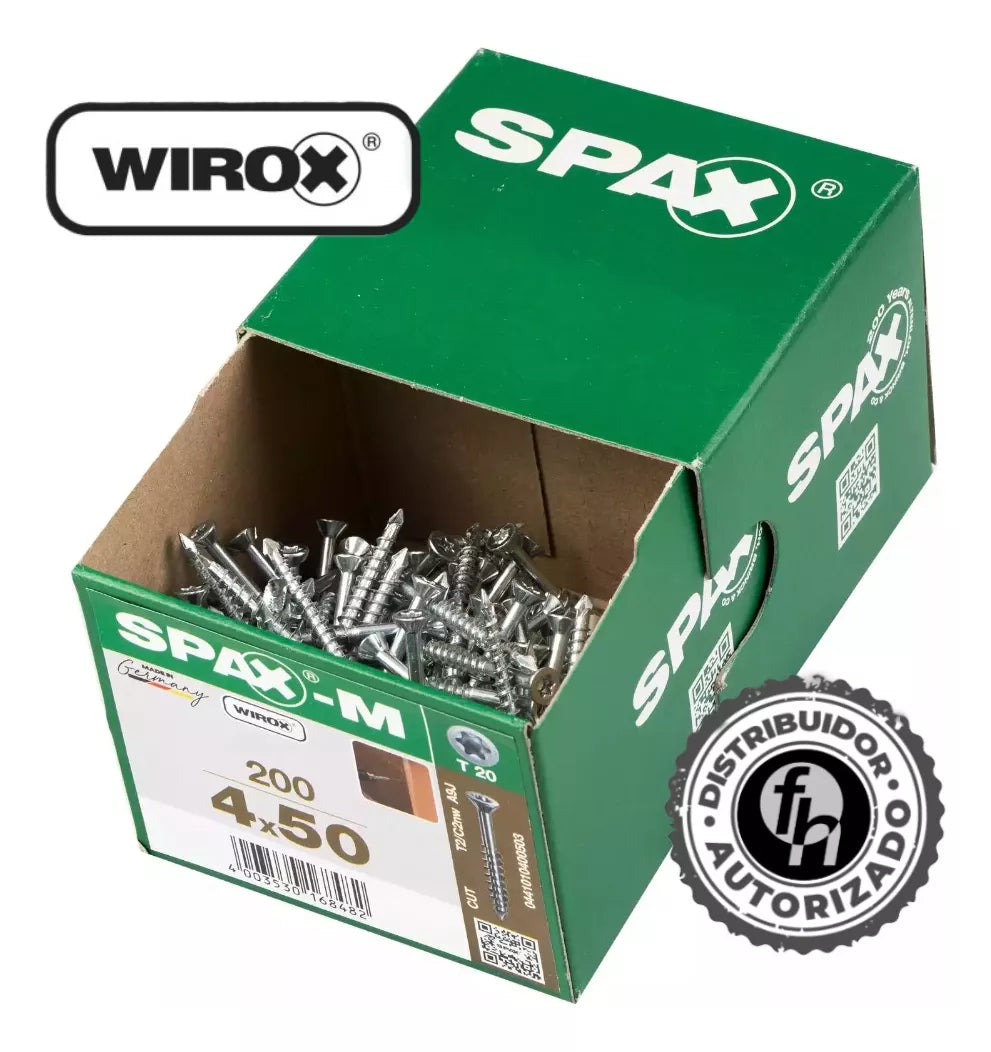 Tornillos Spax M Para MDF 4x50 mm Caja Con 200 Piezas