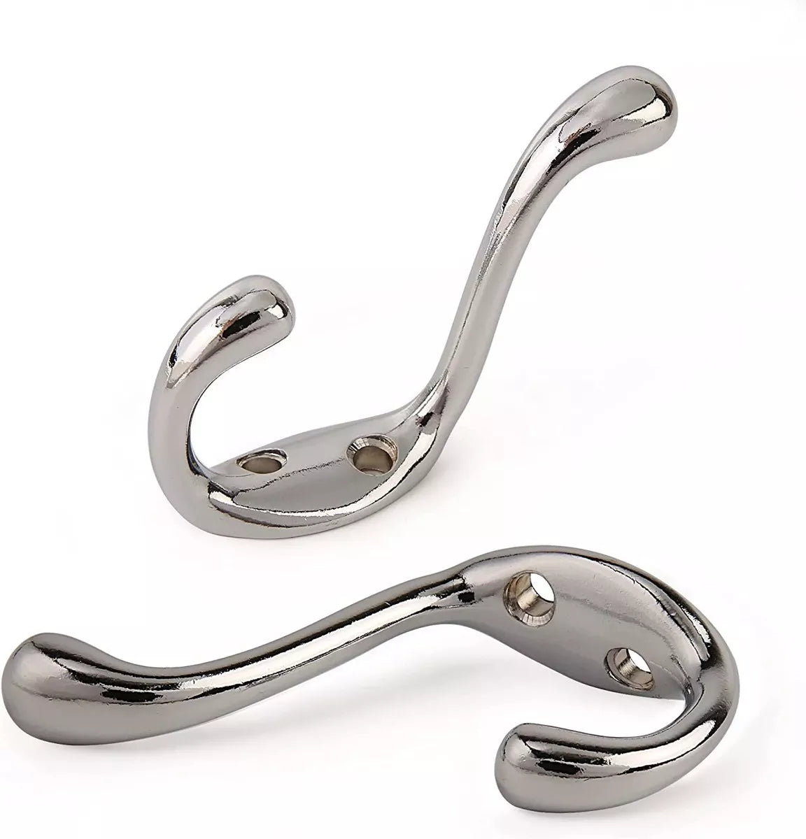 Gancho Perchero Italiano Colgador Doble Cromo Con Tornillos