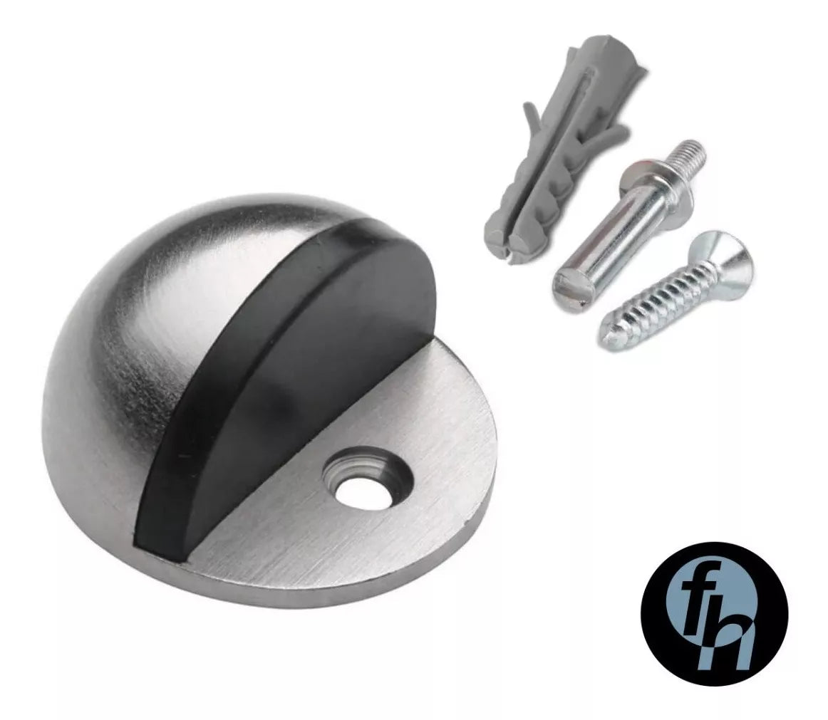 Tope Media Luna Para Puerta Níquel Satinado Con Tornillos
