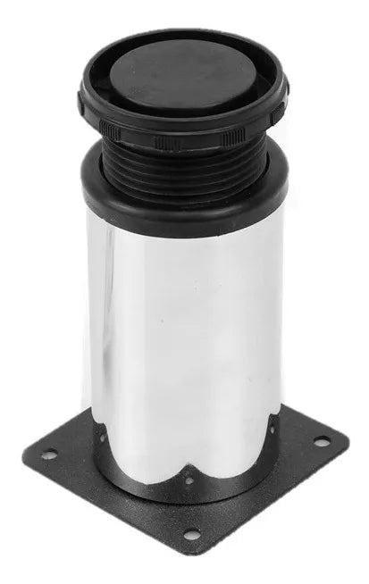 Pata Para Sofá y Muebles Regulable Redonda Acero Cromo 10-11 cm Con Tornillos