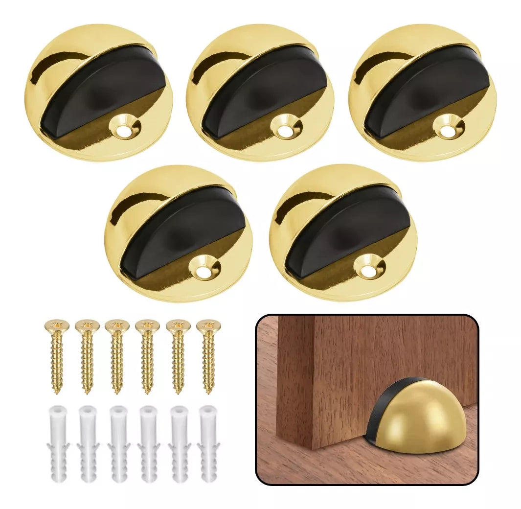 Tope Media Luna Para Puerta Latón Brillante Con Tornillos