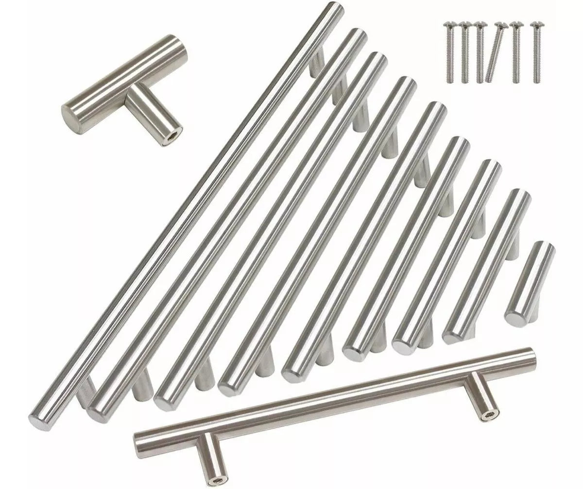 Jaladera Manija De Barra Hueca 22 cm Acero Inoxidable Con Tornillo
