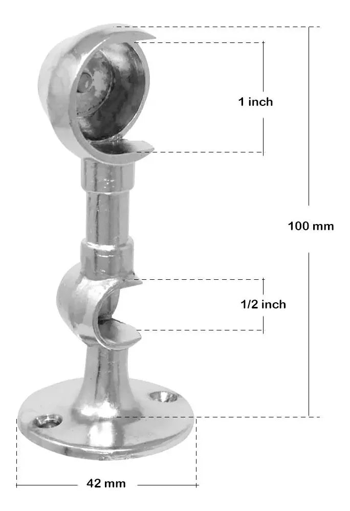 Soporte Doble Lateral Tubo Redondo Para Cortinero 1 Juego