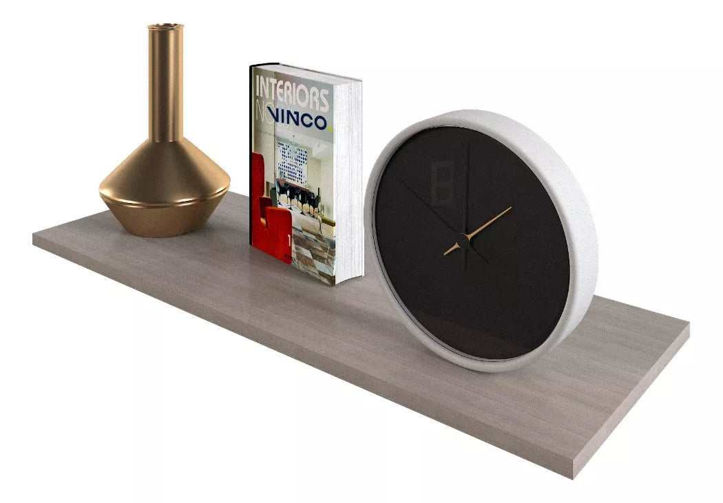 Repisa Flotante 30x80 cm Ceniza Minimalista Soporte Oculto Reforzado