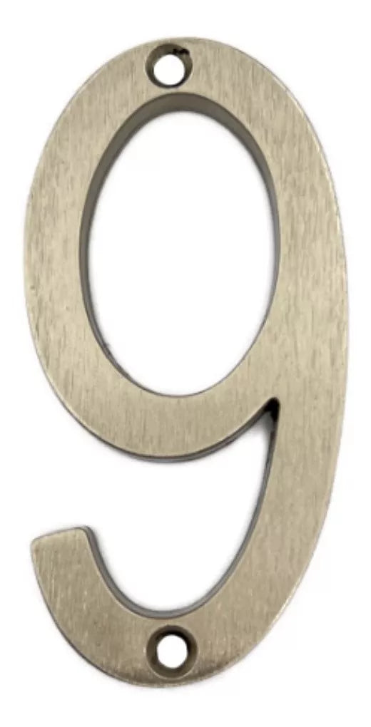 Números Residenciales Níquel Satinado Exterior Casa Altura 10 cm Aluminio 3D