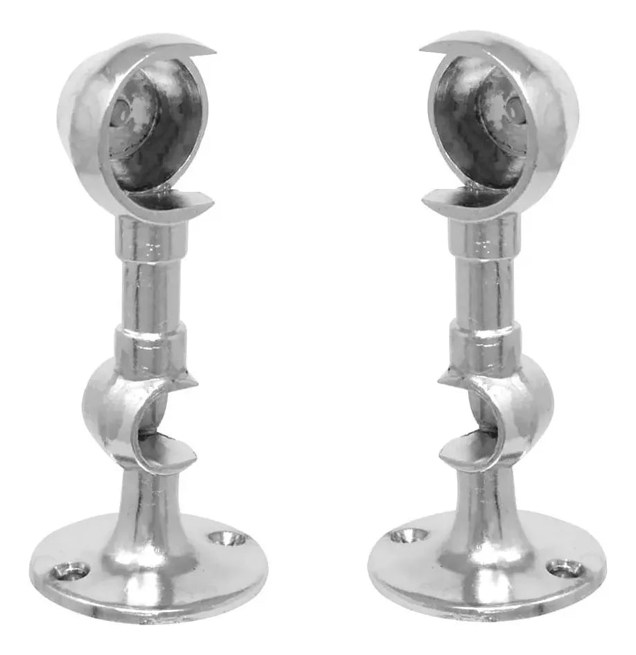 Soporte Doble Lateral Tubo Redondo Para Cortinero 1 Juego