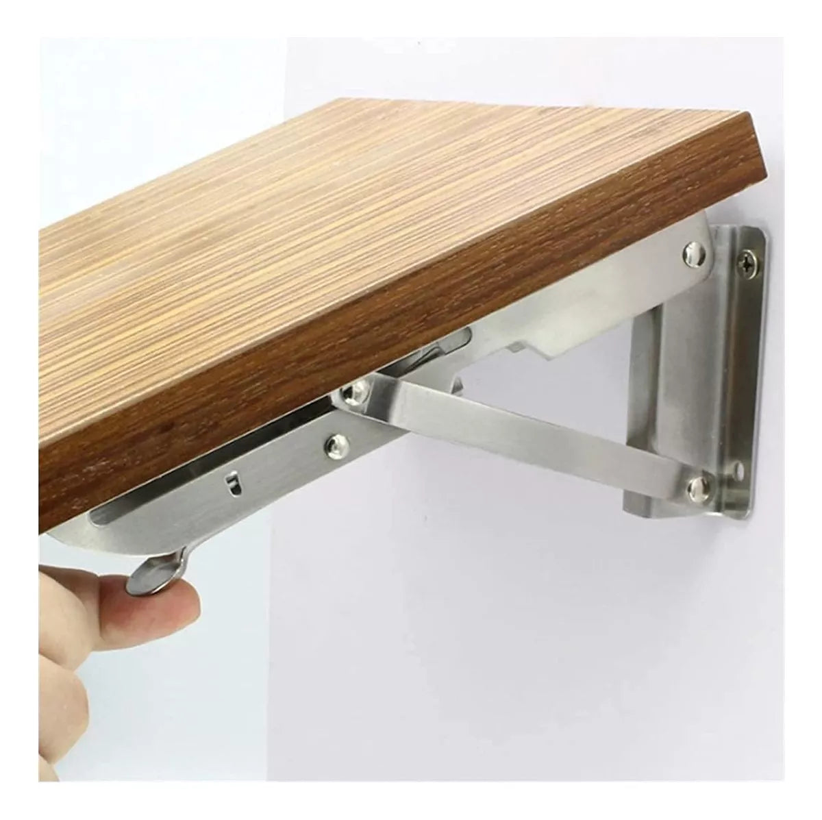Soporte Abatible Reforzado Para Repisa Acero Inoxidable 30 cm