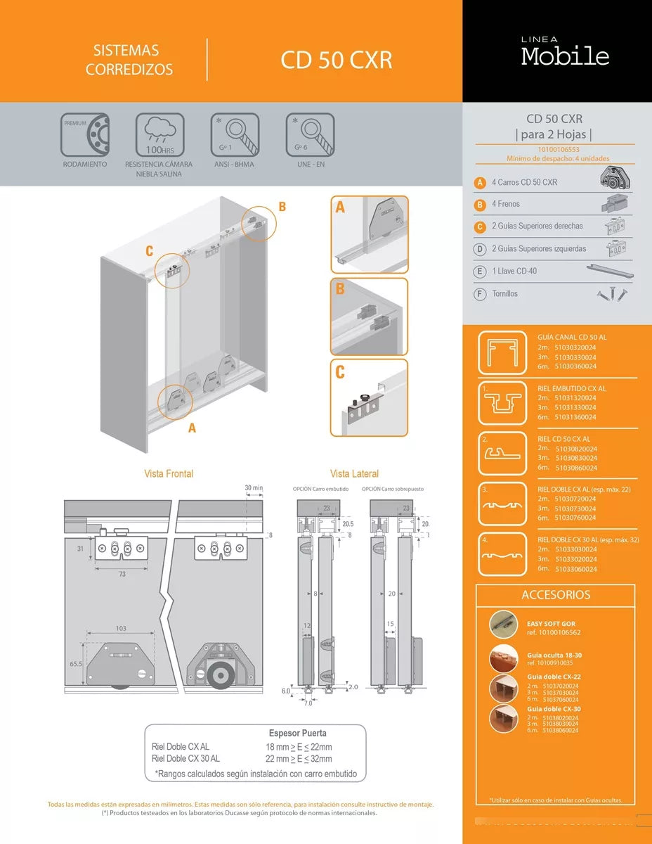 Sistema A Piso Para Closet CD-50 CXR Ducasse