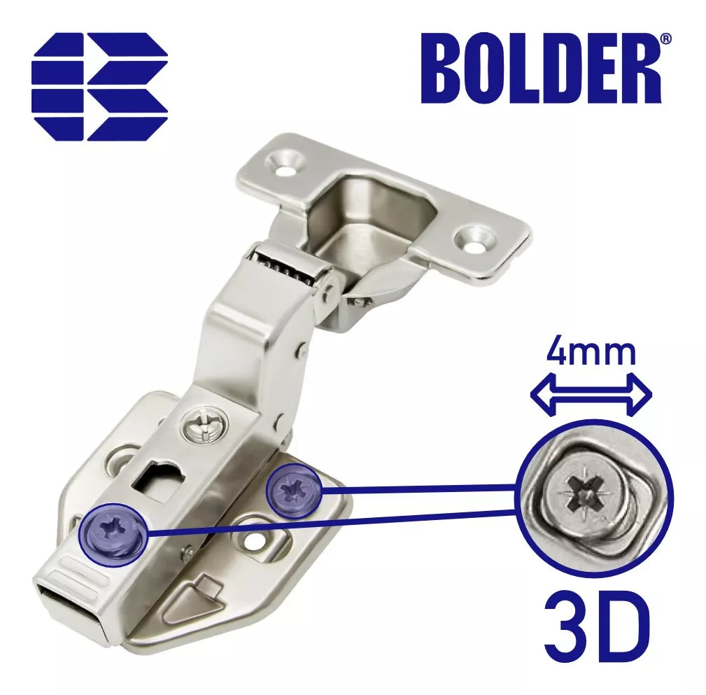 Bisagra Bidimensional Curva/Interna Ajuste 3D Cierre Suave