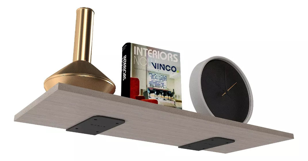 Repisa Flotante 30x80 cm Ceniza Minimalista Soporte Oculto Reforzado