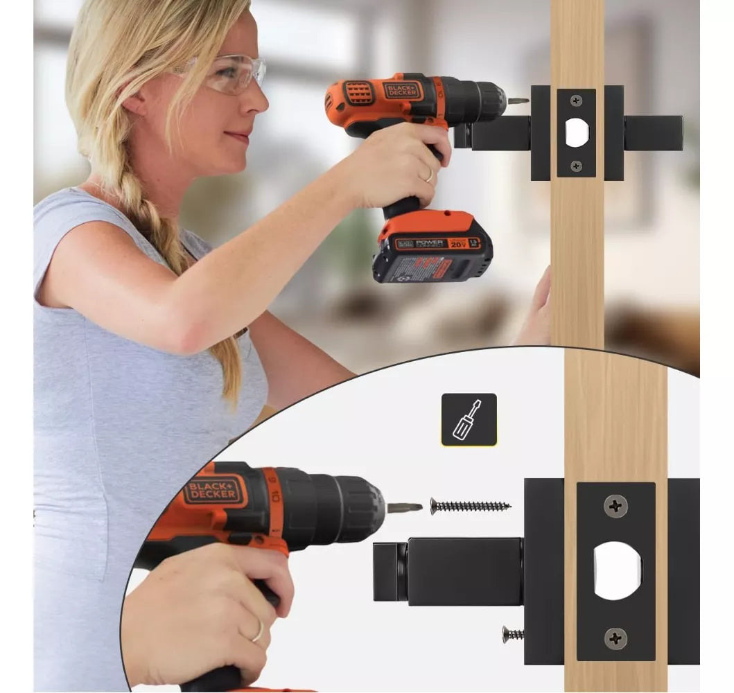 Cerradura Manija Cuadrada Baño Negro Mate 65192 Dexter