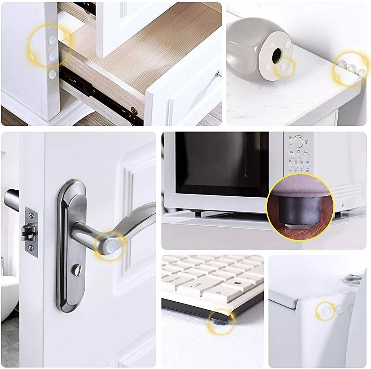 Tope Protector Autoadherible Silicona Antigolpes 100 Piezas