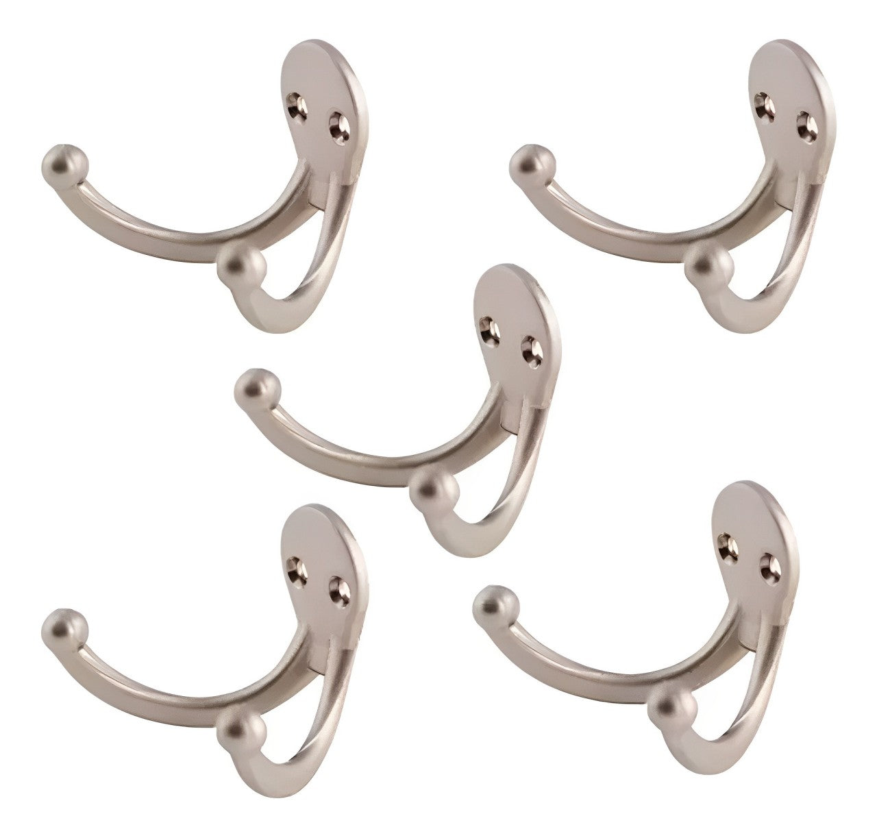 Gancho Perchero Doble Para Pared Níquel Satinado Handy Home