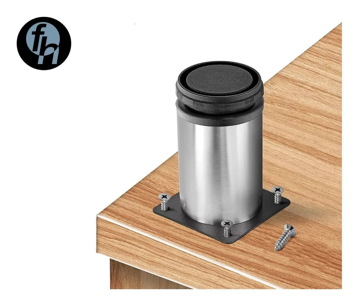 Pata Para Sofá y Muebles Regulable Redonda Acero Cromo 10-11 cm Con Tornillos