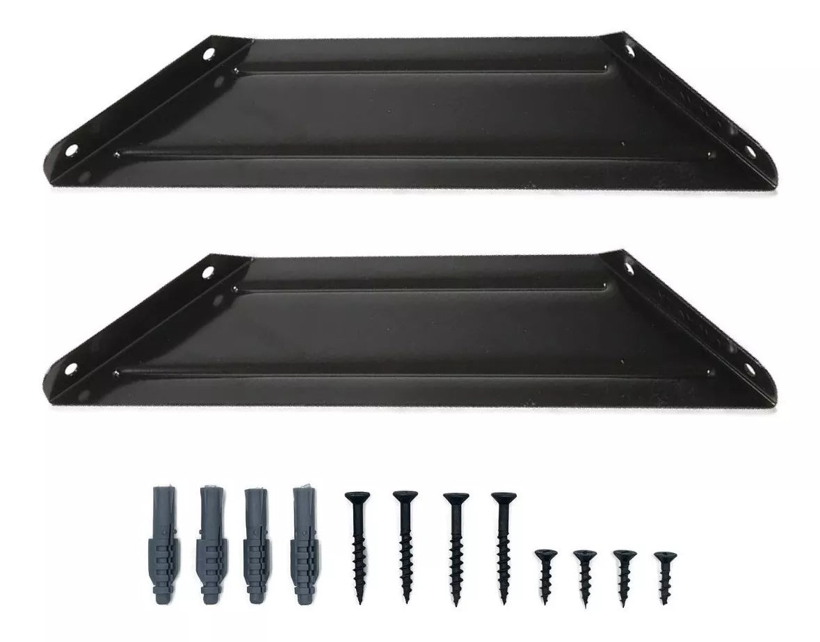 Repisa Estantería Melamina Encino Polar 80x30 cm Soporte Negro Minimalista Moderna