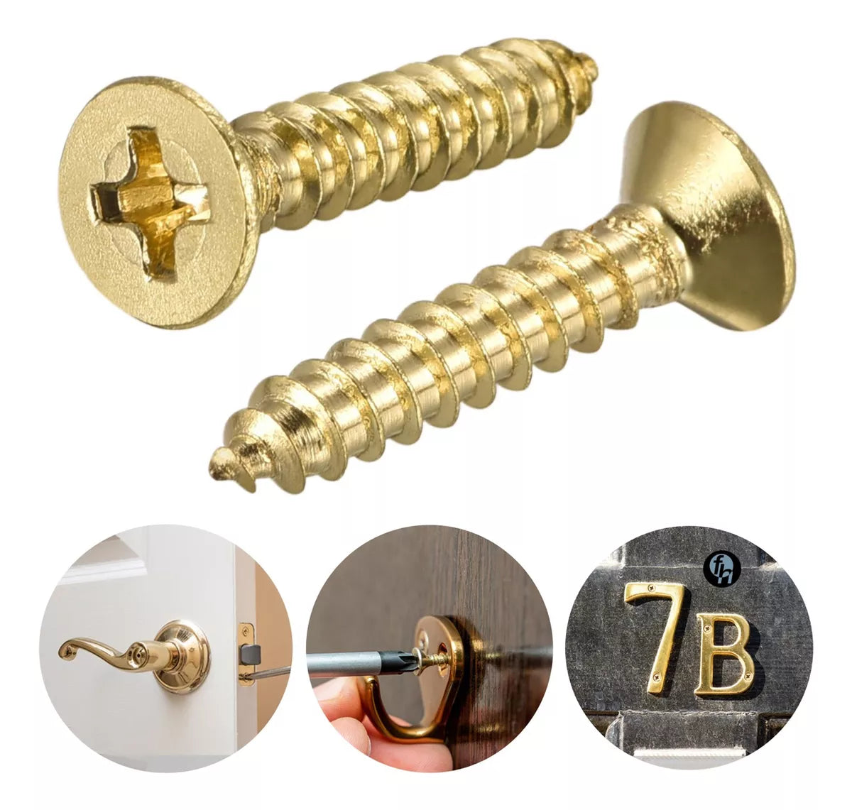 Tornillo Latonado Cabeza Phillips Cruz Plana Para Madera Aglomerado
