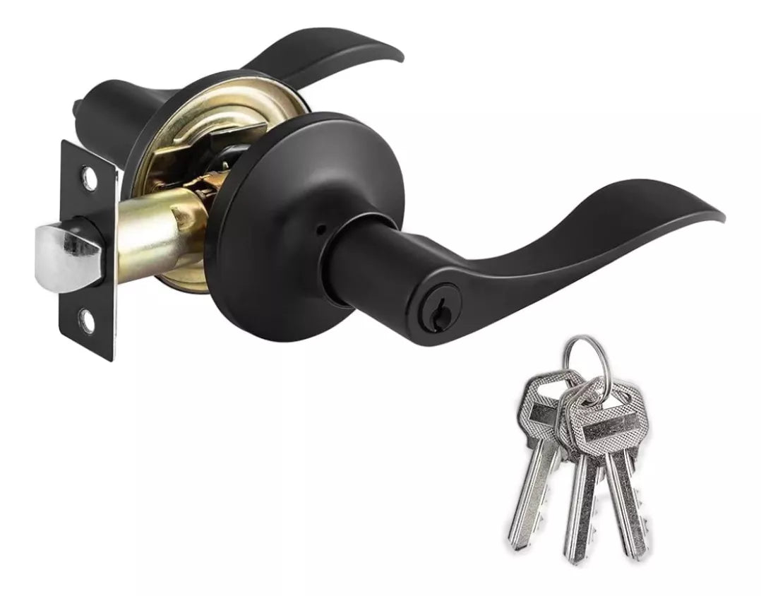 Cerradura Mercurio Negro Mate Puerta Recámara 5822 Dexter
