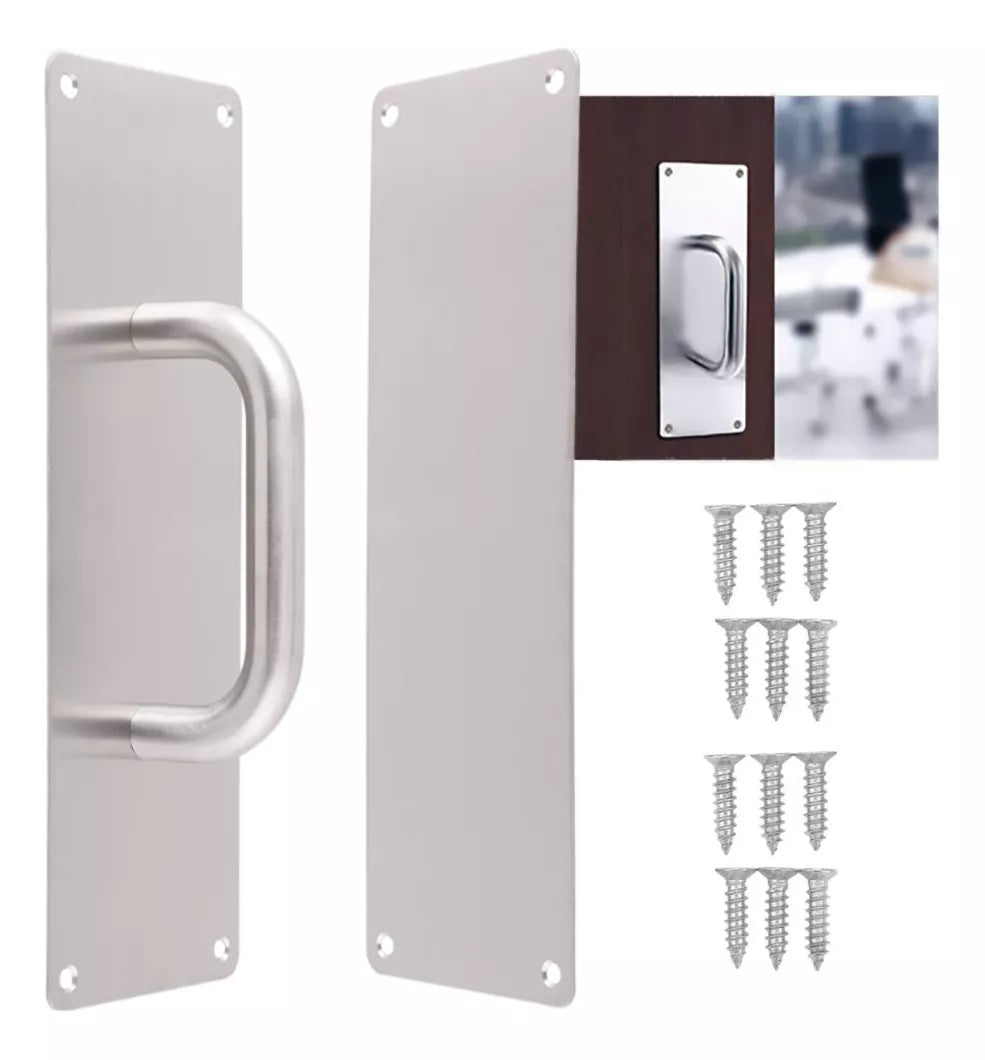 Placa Estire y Empuje Dexter Para Puertas Acero Inoxidable