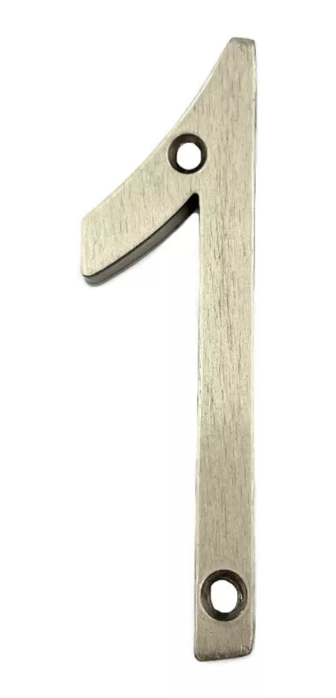 Números Residenciales Níquel Satinado Exterior Casa Altura 10 cm Aluminio 3D