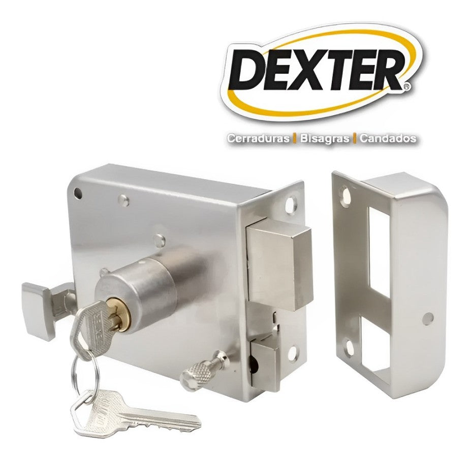 Cerradura Sobreponer De Caja Dexter Pre Armada Níquel Satinado