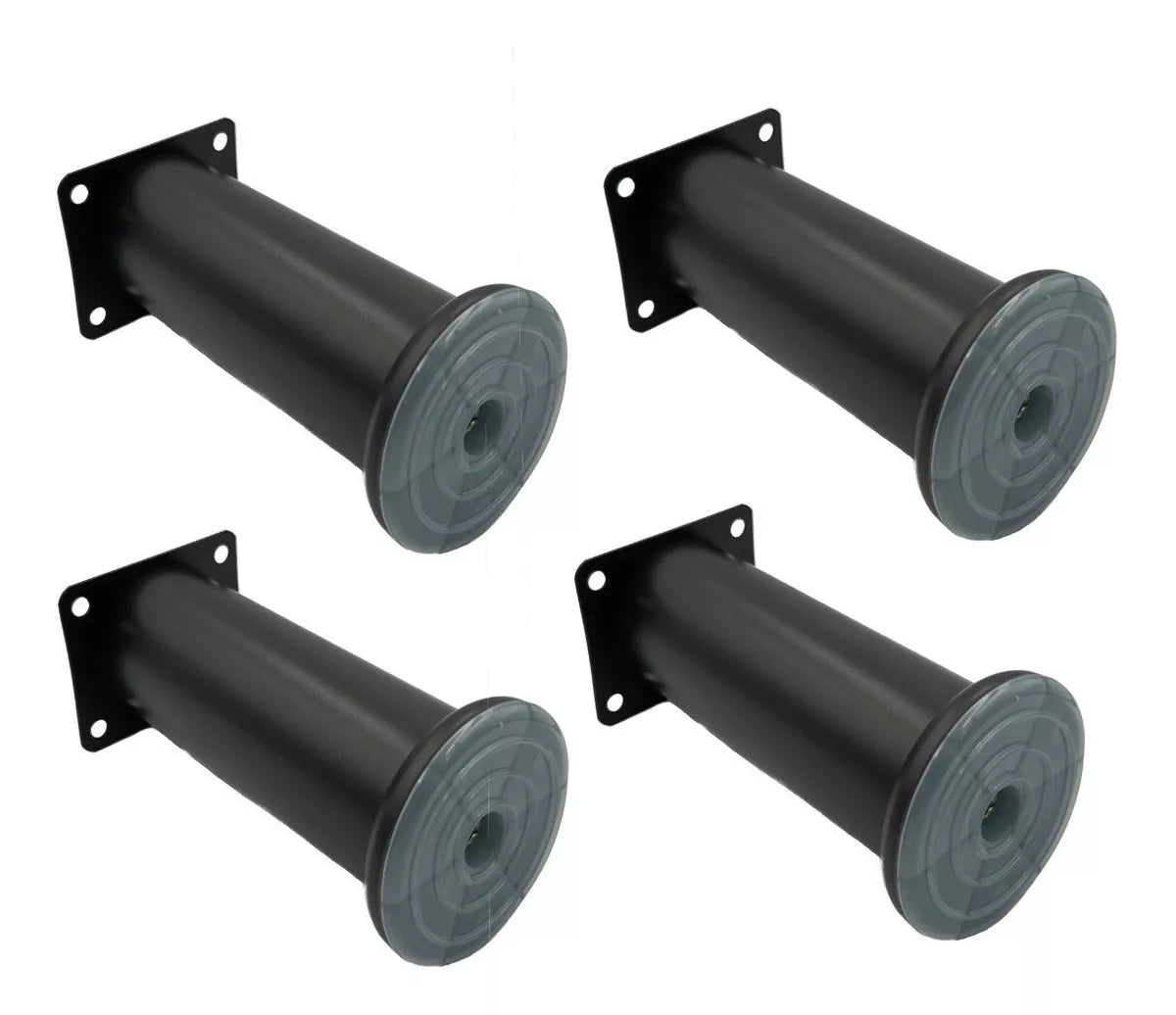 Pata Para Sofá y Muebles Redonda Acero Negro Mate 18 cm Con Tornillos