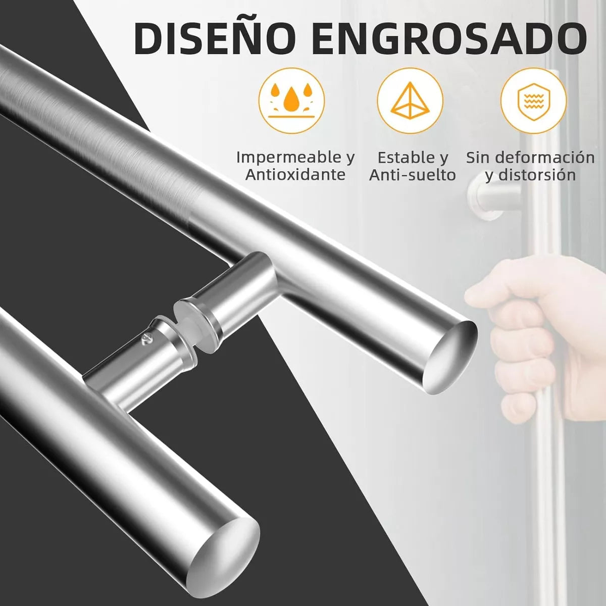 Jaladera Tipo "H" Puerta Principal Acero Inoxidable Dexter