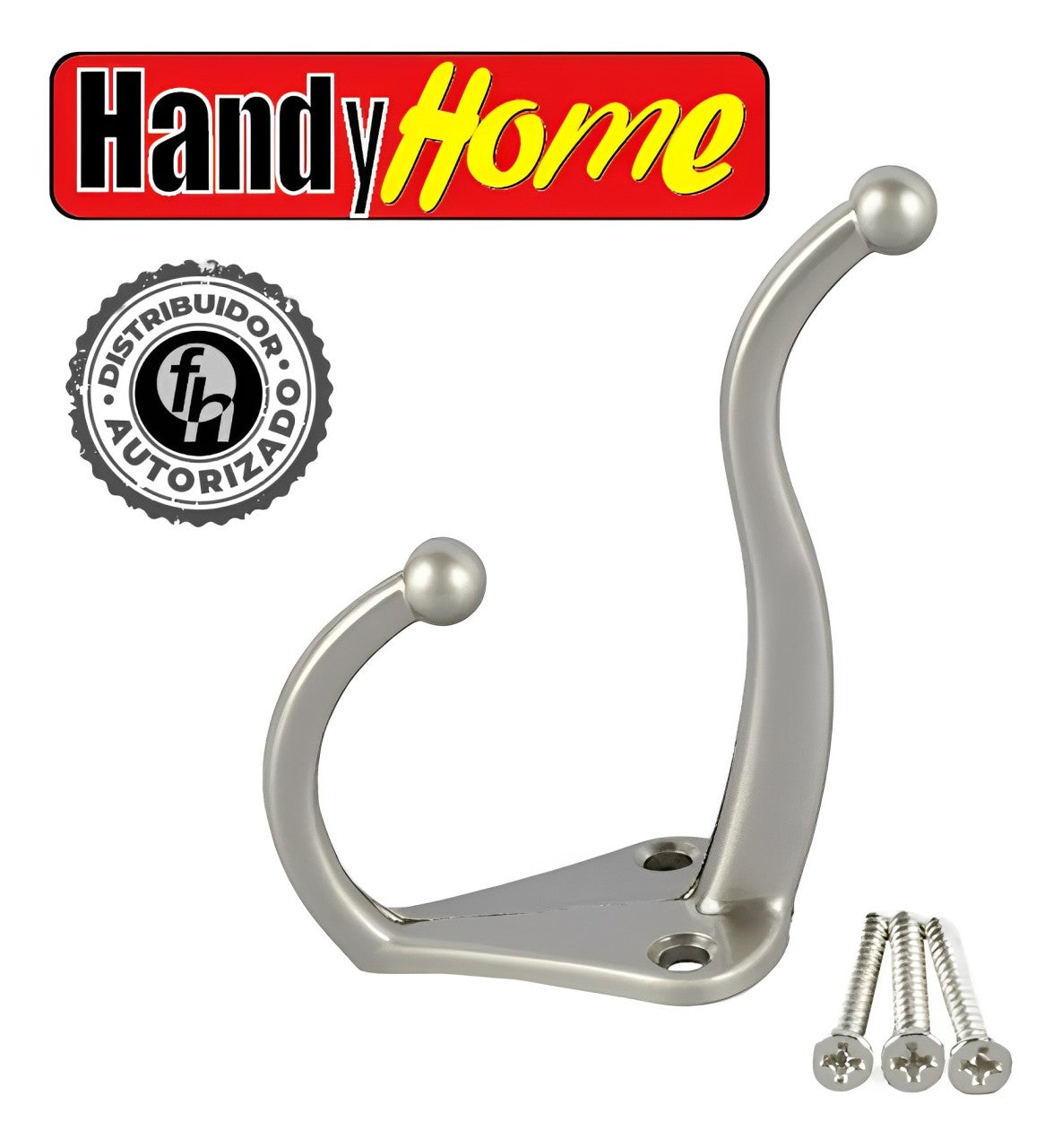 Gancho Perchero Largo y Corto Níquel Satinado Handy Home