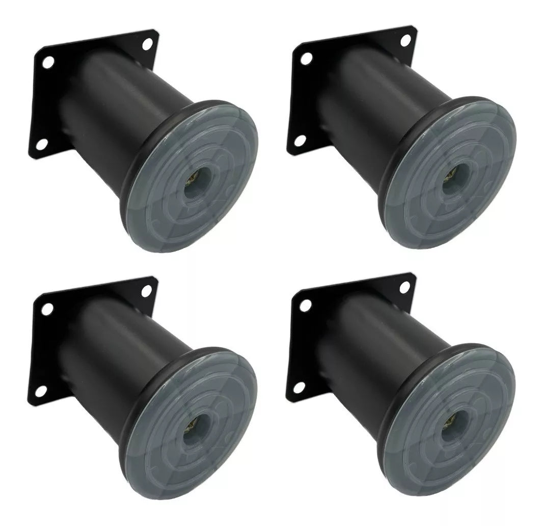 Pata Para Sofá y Muebles Redonda Acero Negro Mate 8 cm Con Tornillos