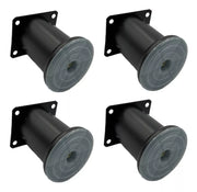 Pata Para Sofá y Muebles Redonda Acero Negro Mate 8 cm Con Tornillos
