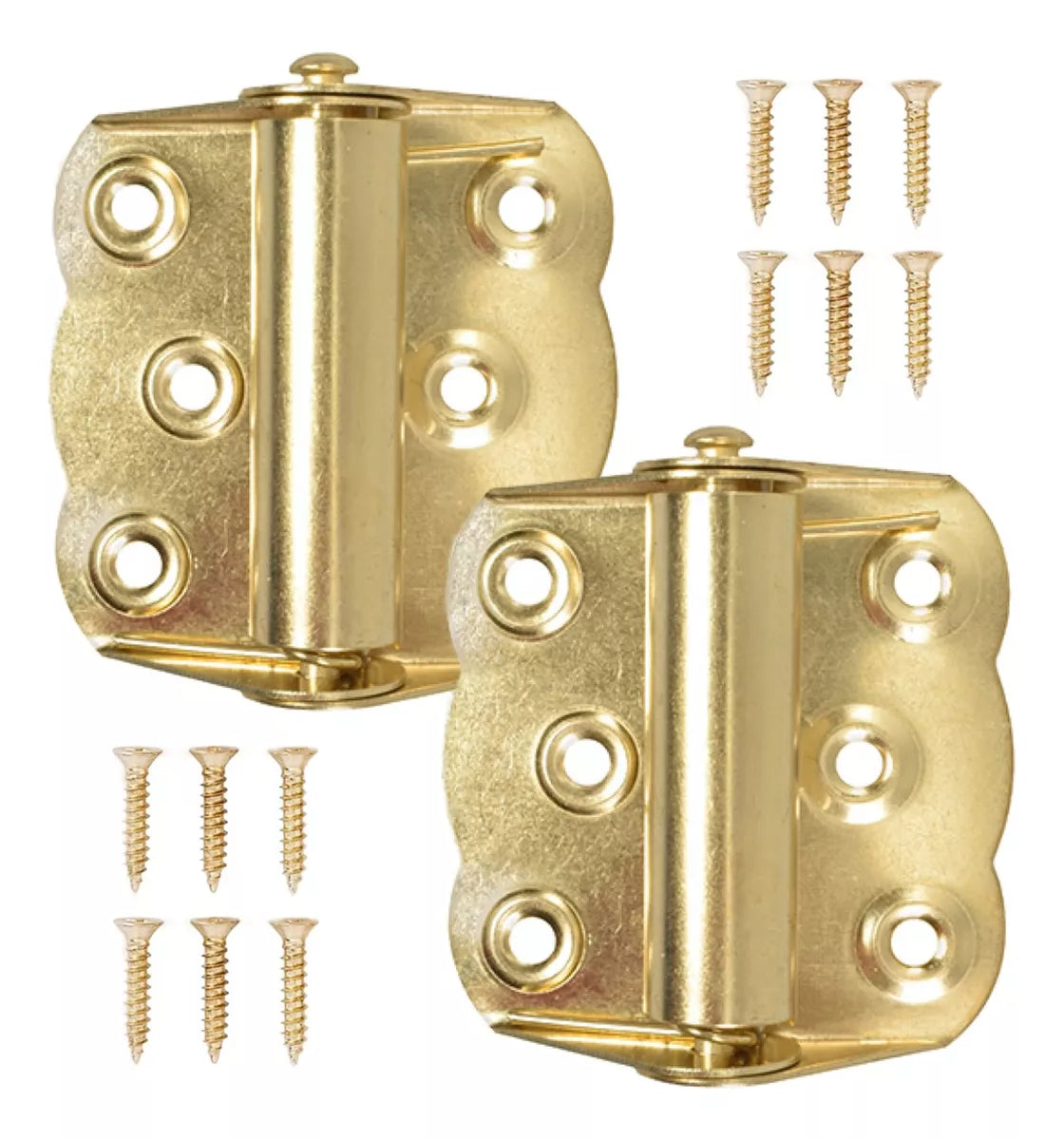 Bisagra Acción Sencilla 70 mm Latón Brillante 2 Piezas Con Tornillos