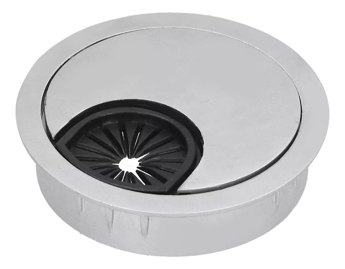 Pasacables Diámetro 60 mm Plateado Organizador de Cables Escritorio