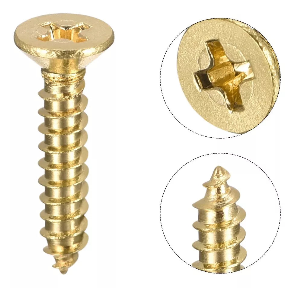 Tornillo Latonado Cabeza Phillips Cruz Plana Para Madera Aglomerado