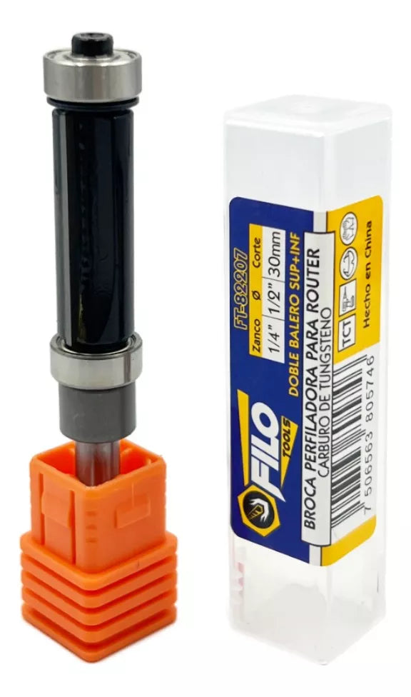 Broca Perfiladora Router 1/2x1/4" Doble Balero Corte 30 mm