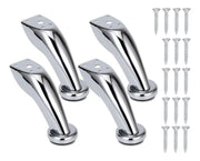 Pata Para Sofá y Muebles Curva 9 cm Acero Cromo Con Tornillos