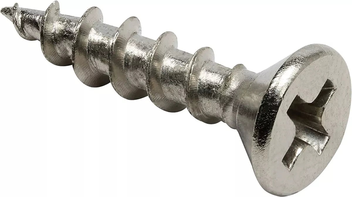 Tornillo Niquelado Cabeza Phillips Cruz Plana Para Madera Aglomerado