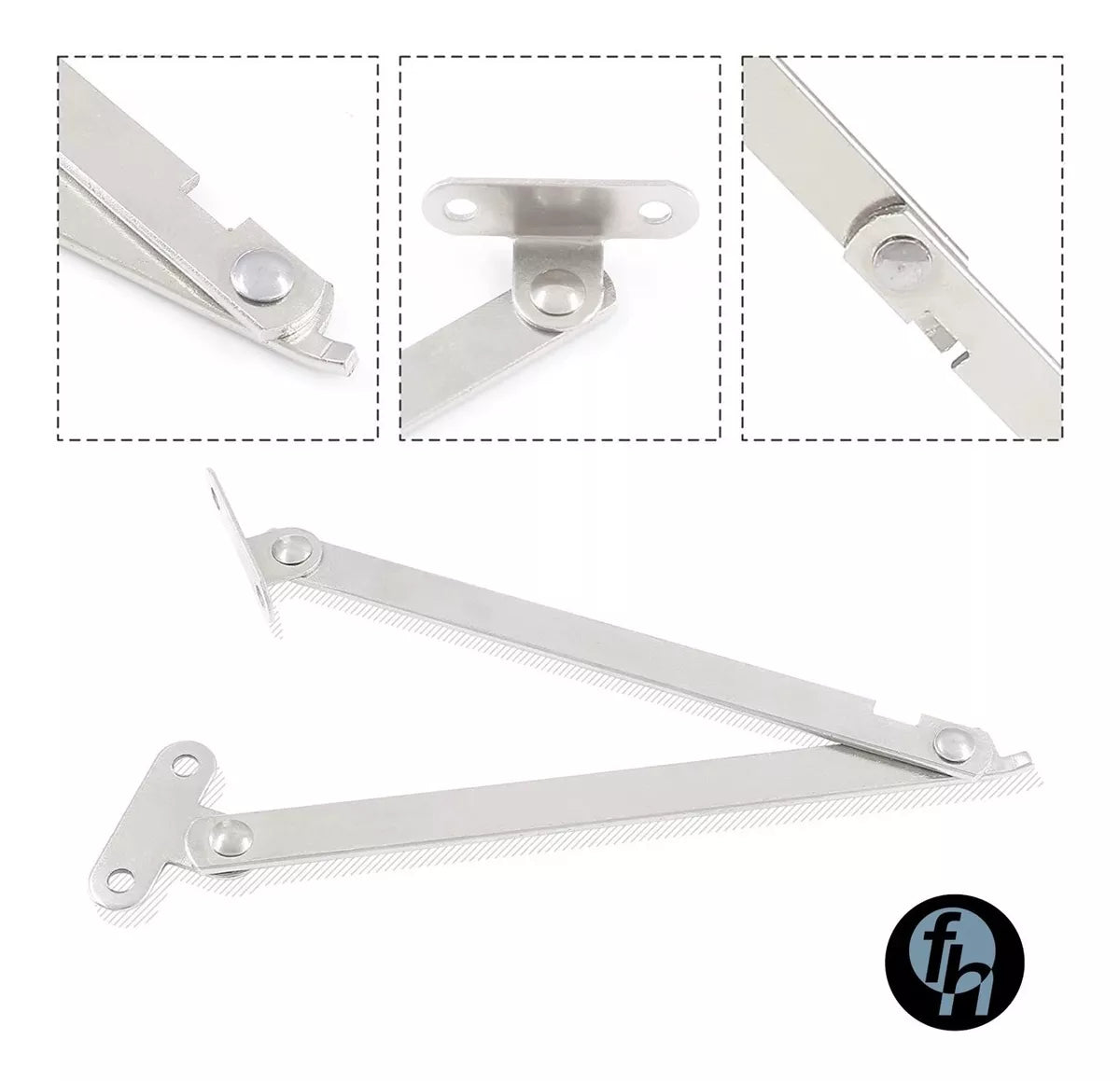 Bisagra Soporte Consola Níquel Satinado Para Tapa De Puerta Gabinetes