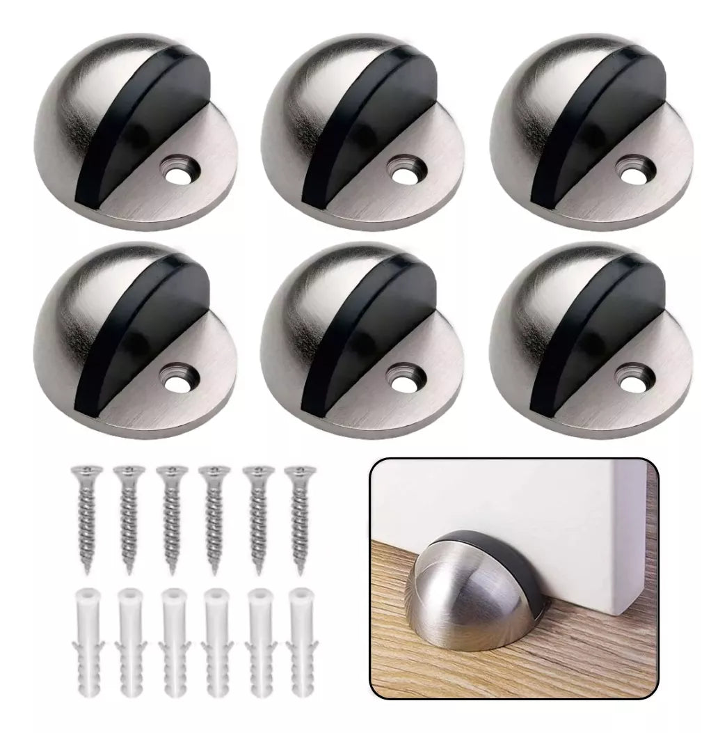 Tope Media Luna Para Puerta Níquel Satinado Con Tornillos