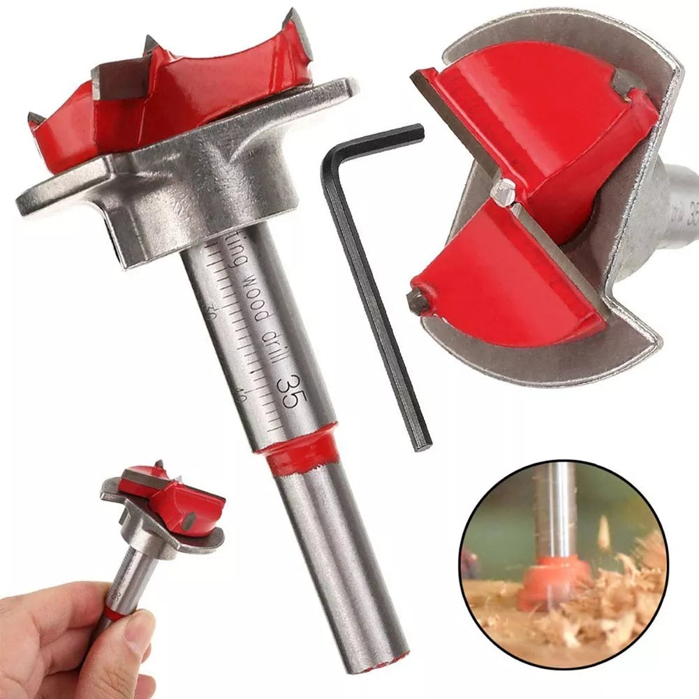 Broca Forstner 35 mm Para Madera Carburo De Tungsteno Con Tope Regulable
