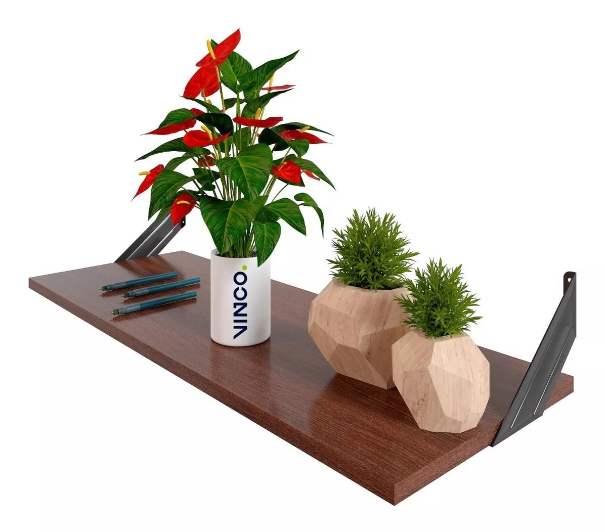 Repisa Estantería Melamina Wengue 80x30 cm Ménsula Minimalista Moderna