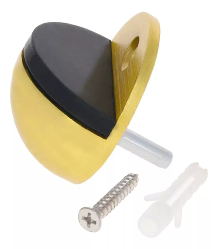 Tope Media Luna Para Puerta Latón Brillante Con Tornillos