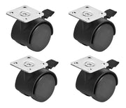 Rodaja Giratoria Nylon Tipo Yoyo Con Placa y Freno 4 Piezas